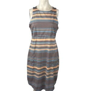PRANA - WOMEN'S M/L - STRIPED SLEEVELESS ROUND NECK DRESS